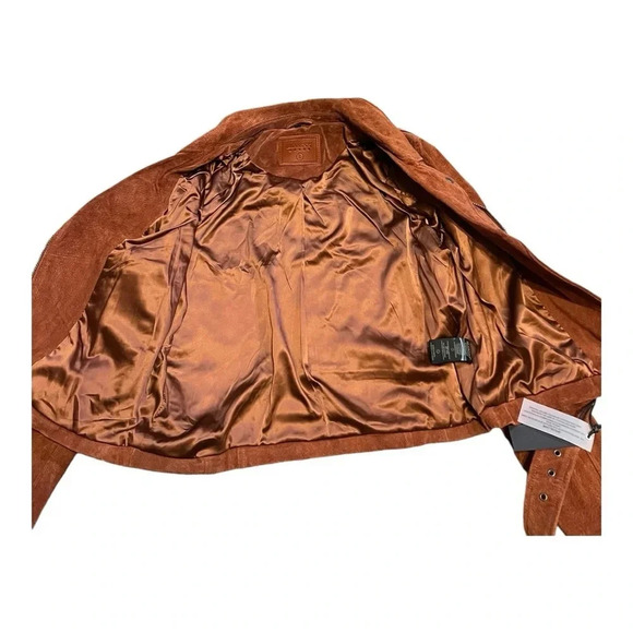 Blank NYC REAL Suede Leather Moto Jacket in beautiful rust El Dorado color - Picture 5 of 7